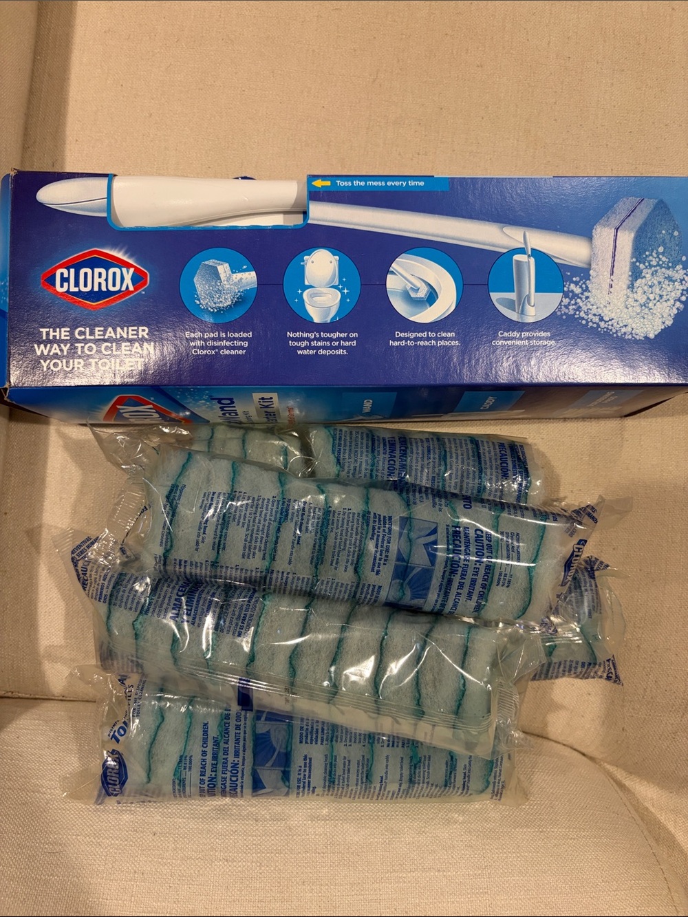 clorox toiletwand toilet cleaning kit 3-in-1 starter kit new box w/50 refills